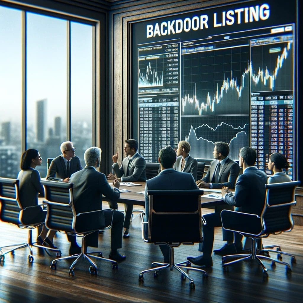El equipo de la empresa elabora una estrategia para el listado de puertas traseras en un entorno de oficina moderno
