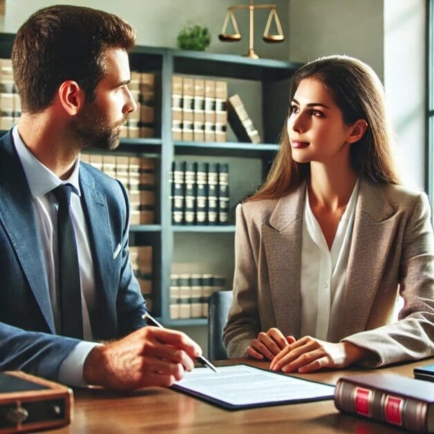 Client and Lawyer Engaged in Important Divorce Discussions