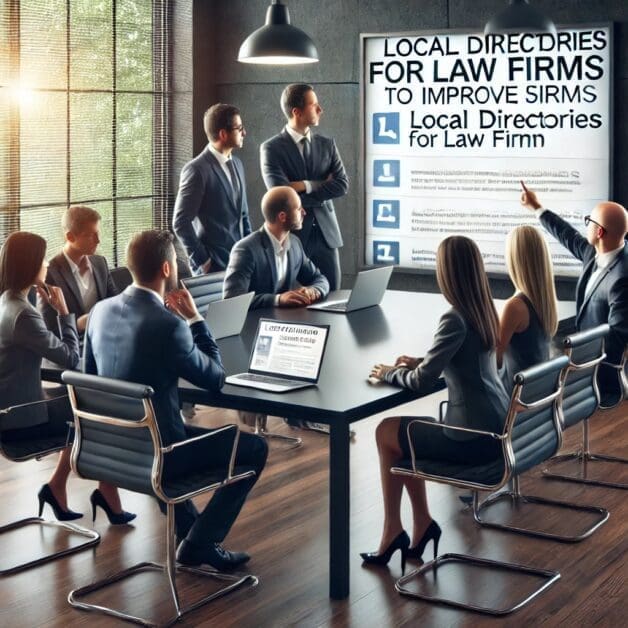 Team Collaborating on Law Firm Directory Listings for SEO Improvement