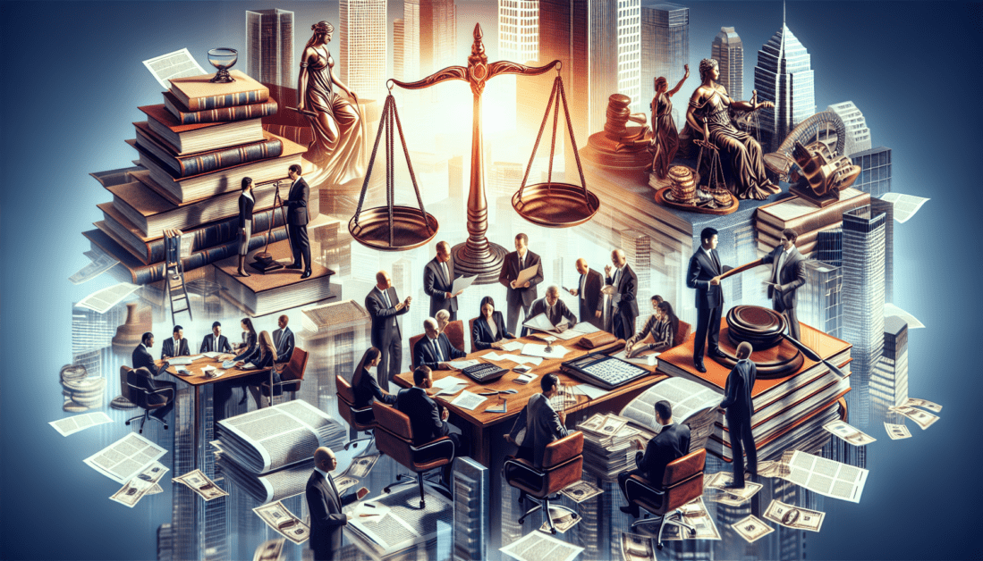 Business Professionals Reviewing Legal Compliance Documents