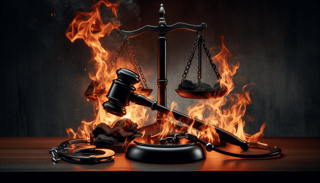 Gavel and Legal Books on Arson Law