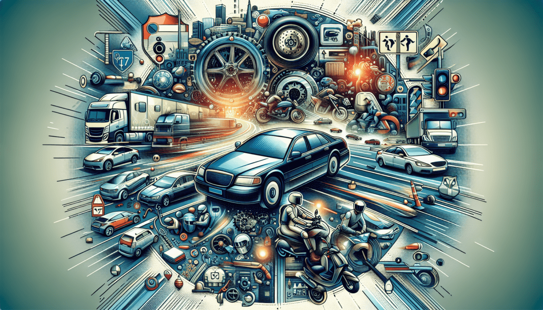 Damaged cars after collision showing accident aftermath