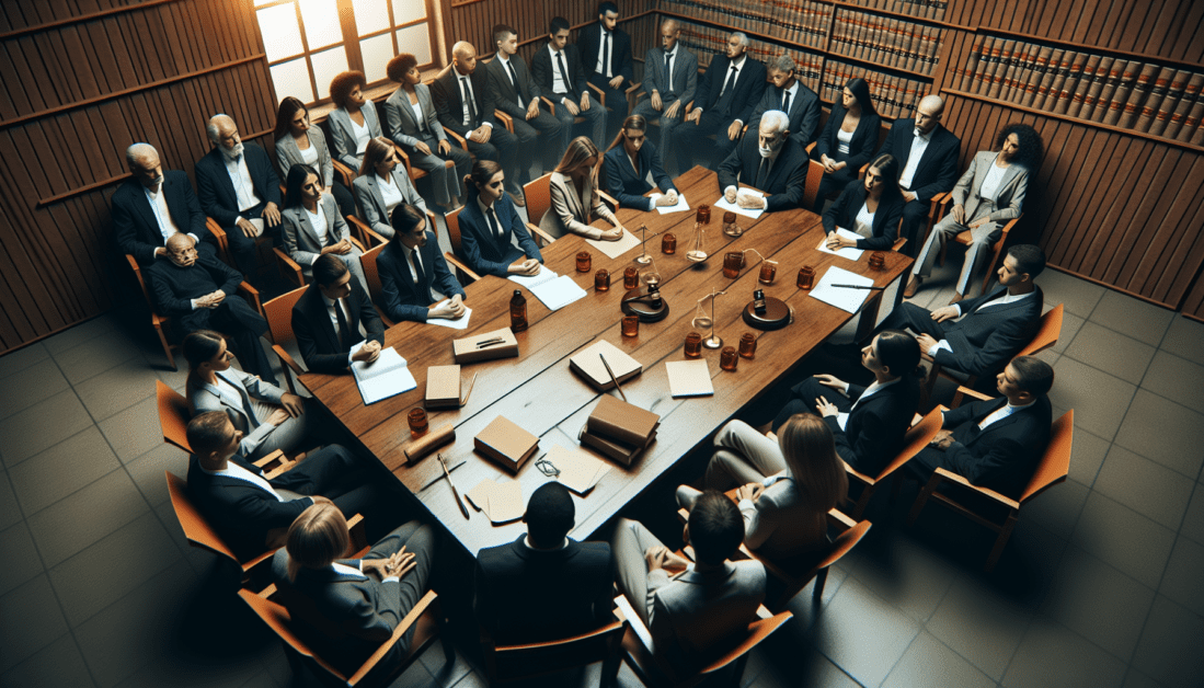 Jurors Discussing Case Evidence Around Table