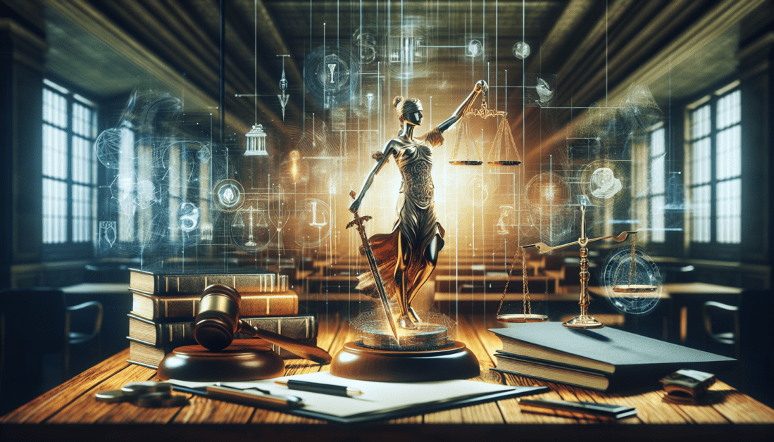 Judge's gavel beside open law books and legal documents