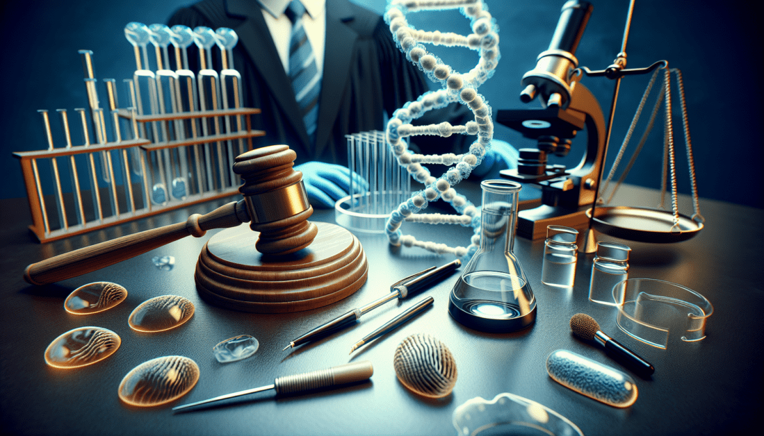 Forensic scientist analyzing DNA evidence in laboratory