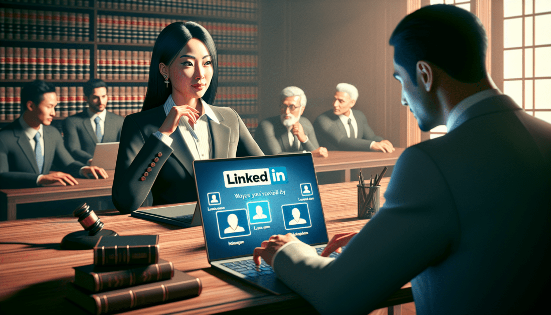 LinkedIn Strategies: 5 Ways Lawyers Boost Visibility - Attorneys.Media - Legal Expert Interviews & Trusted Advice Lawyer Using Linkedin on Laptop for Networking