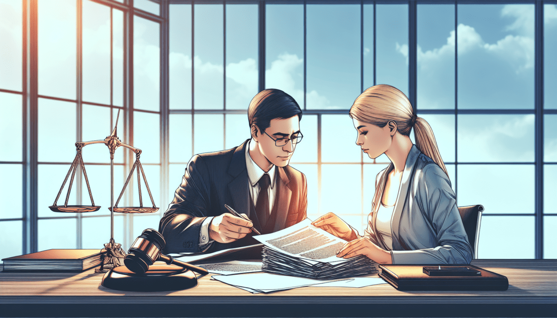 Personal Injury Consultation with Lawyer Reviewing Documents