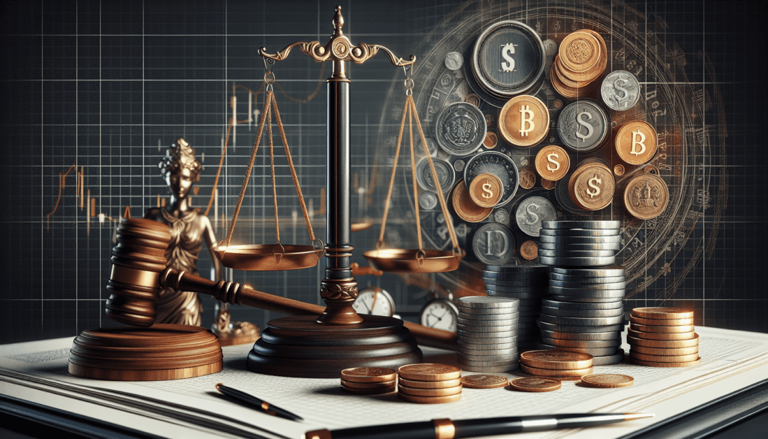 Financial Law Books and Gavel on Desk