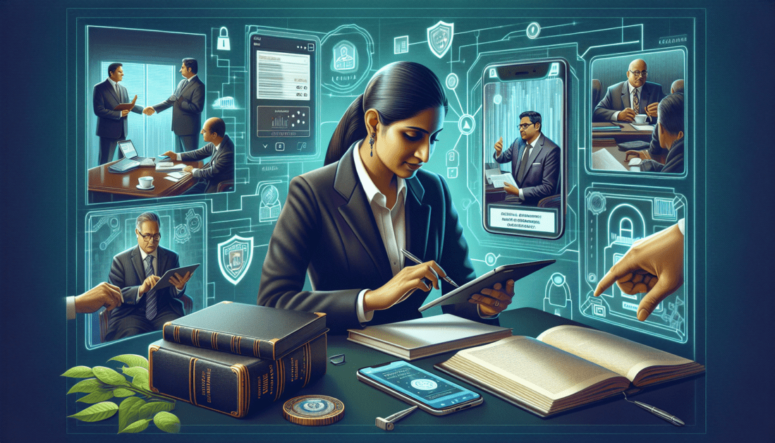 Modern Lawyer Using Digital Tools for Client Engagement