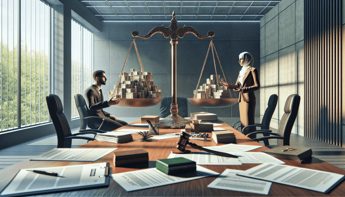 Business Lawyer Reviewing Legal Documents with Client