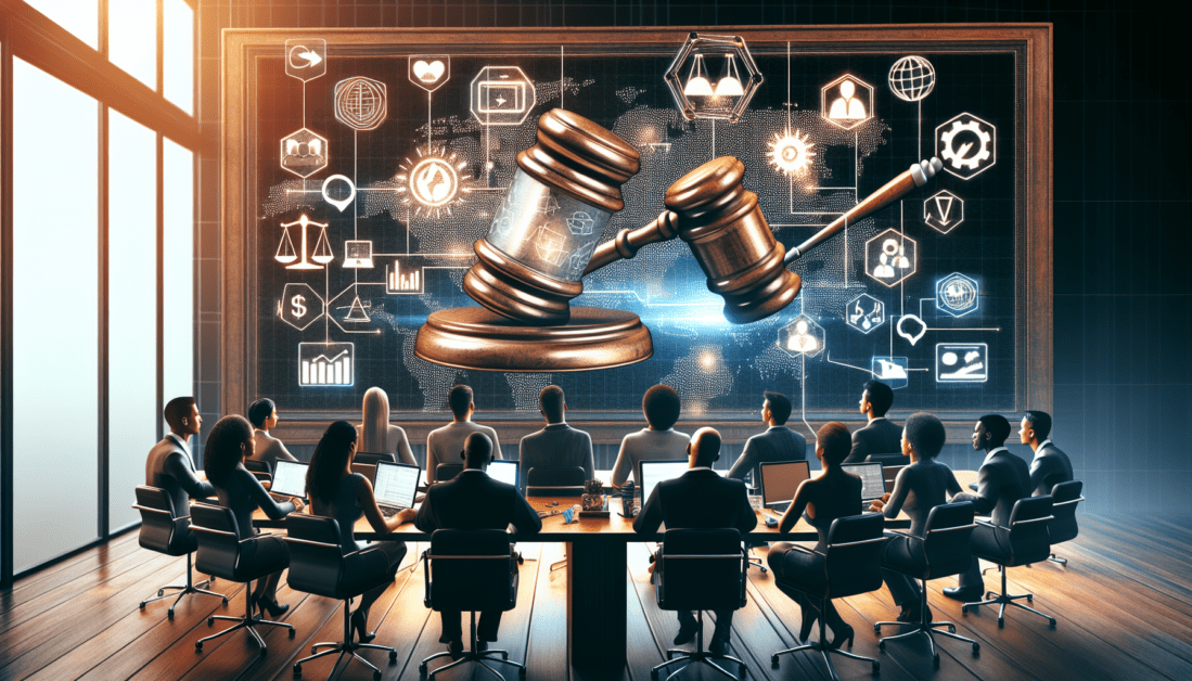 Lawyer Using Laptop for Digital Marketing Campaign