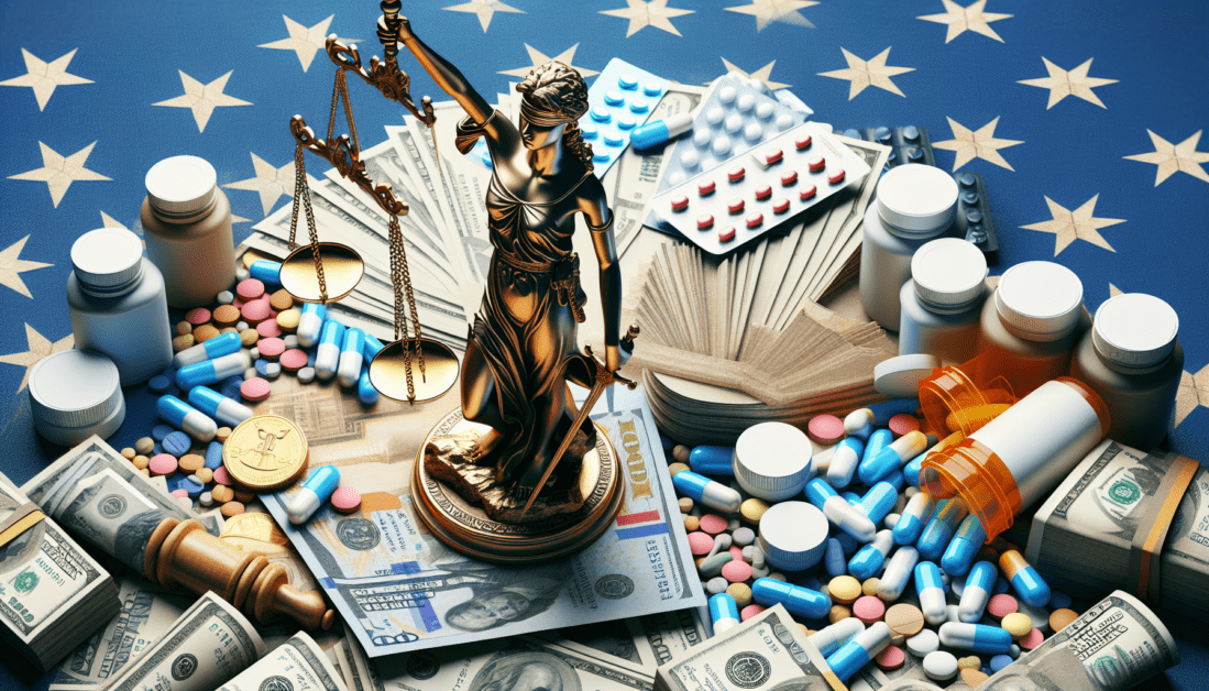 Gavel with handcuffs on legal documents