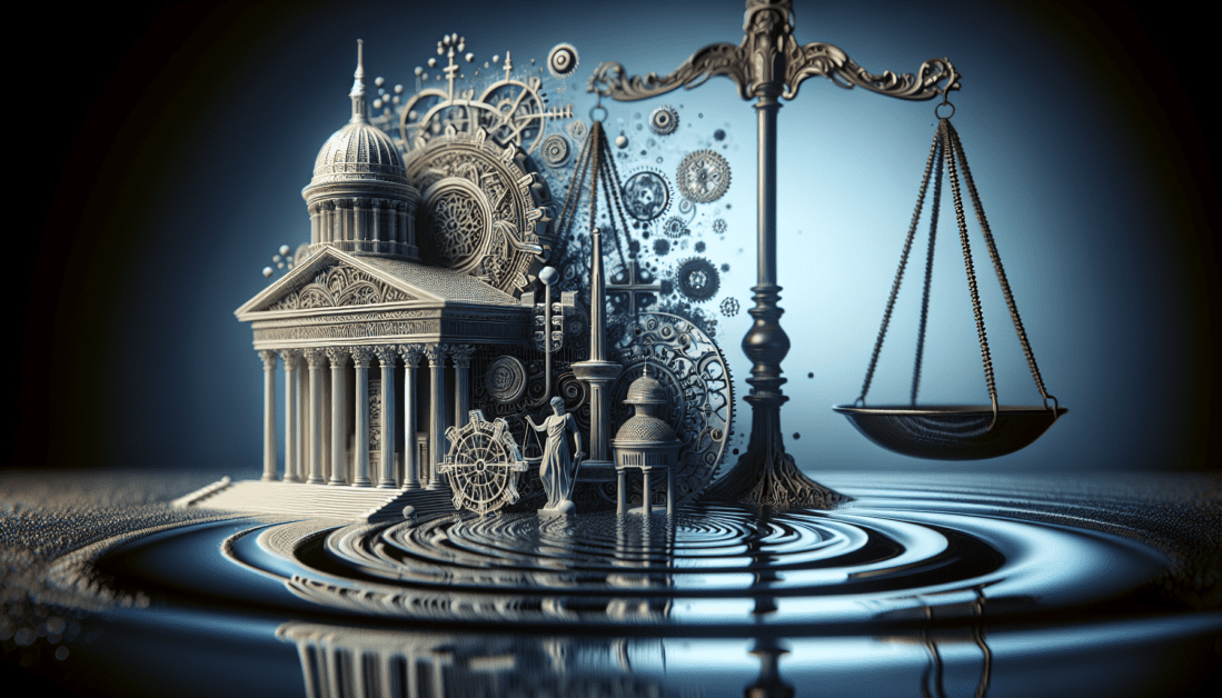 Judge's gavel with scales of justice and law books