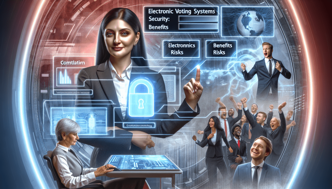 Electronic Voting Booth with Security Shield Icon