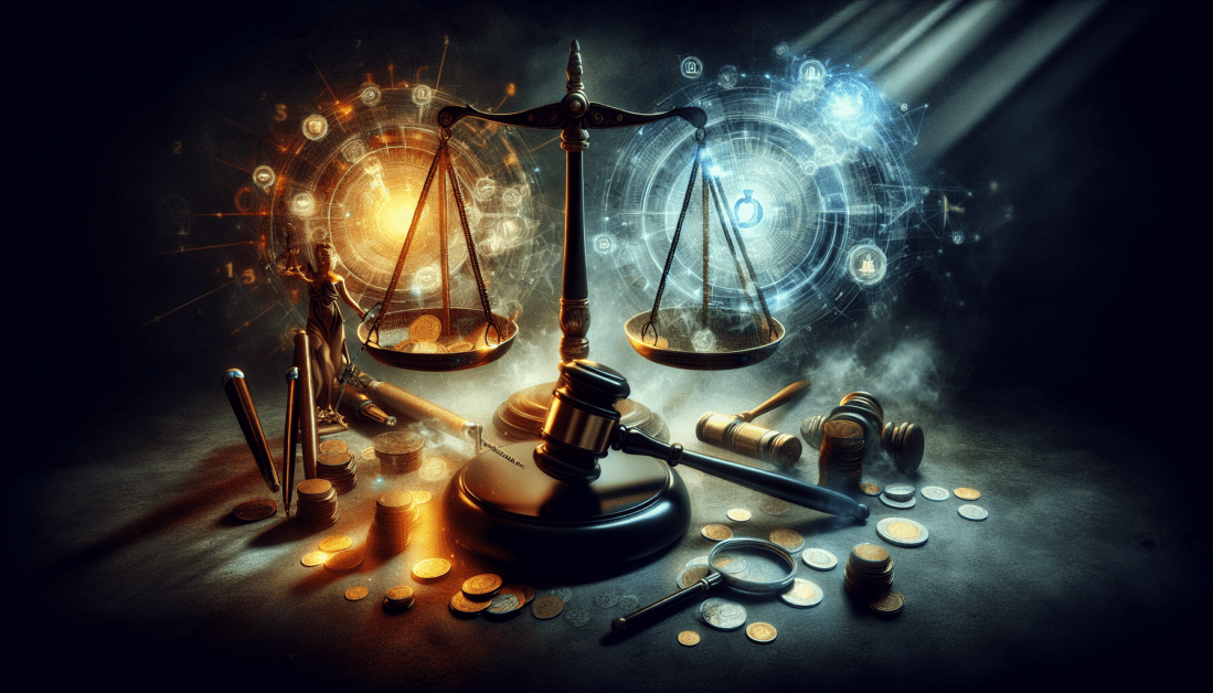 Gavel, Scales, and Law Books on Desk