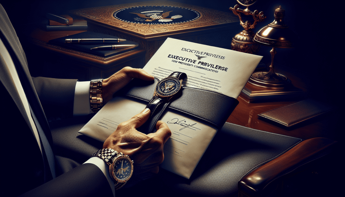 Presidential podium with blurred documents in background