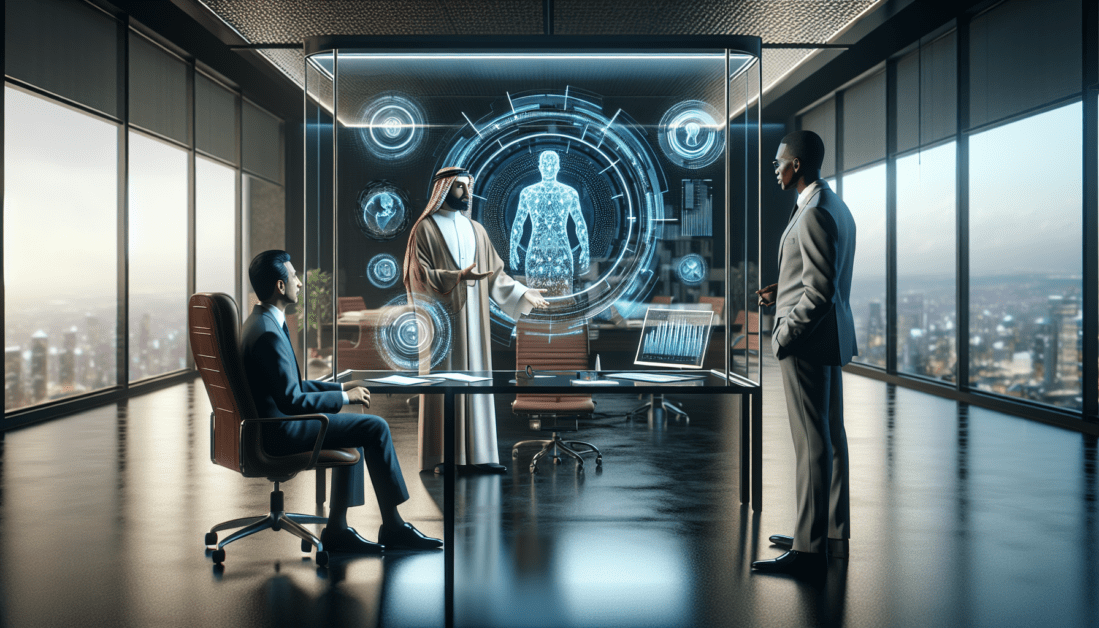 Modern Law Firm Meeting with Clients Using Digital Tools