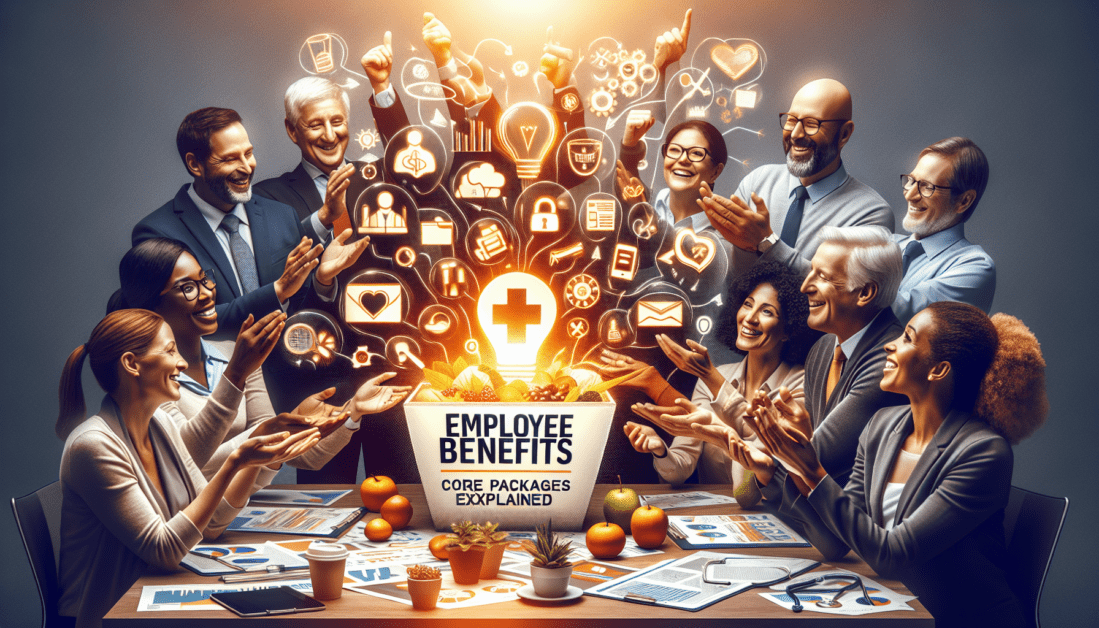 Employee benefits package overview with icons