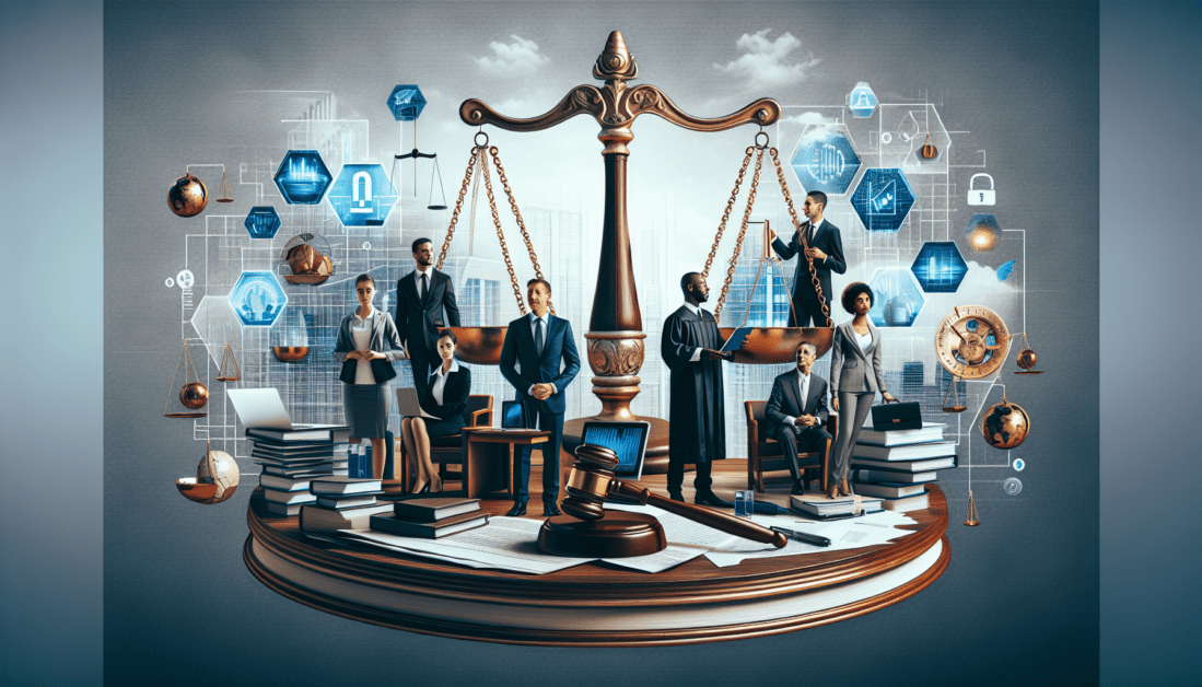 Modern Courthouse with Glass Facade and Columns