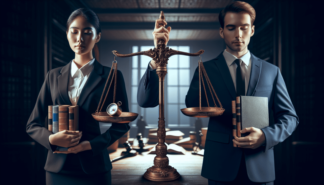 Lawyer Reviewing Legal Ethics Guidelines at Desk