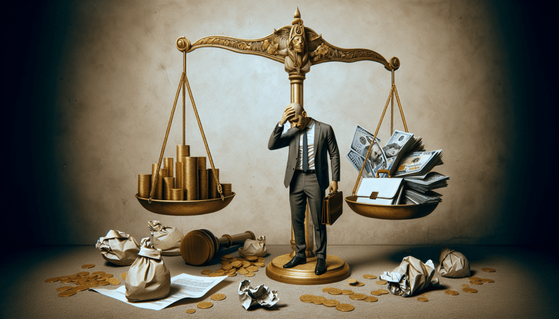 Person Reviewing Bankruptcy Paperwork with Attorney