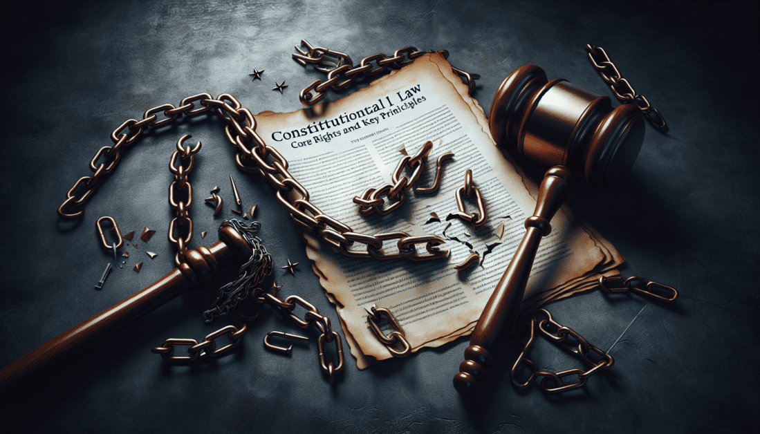 Constitutional Law Books and Gavel on Desk