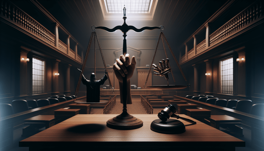 Scales of justice balancing power and civil rights