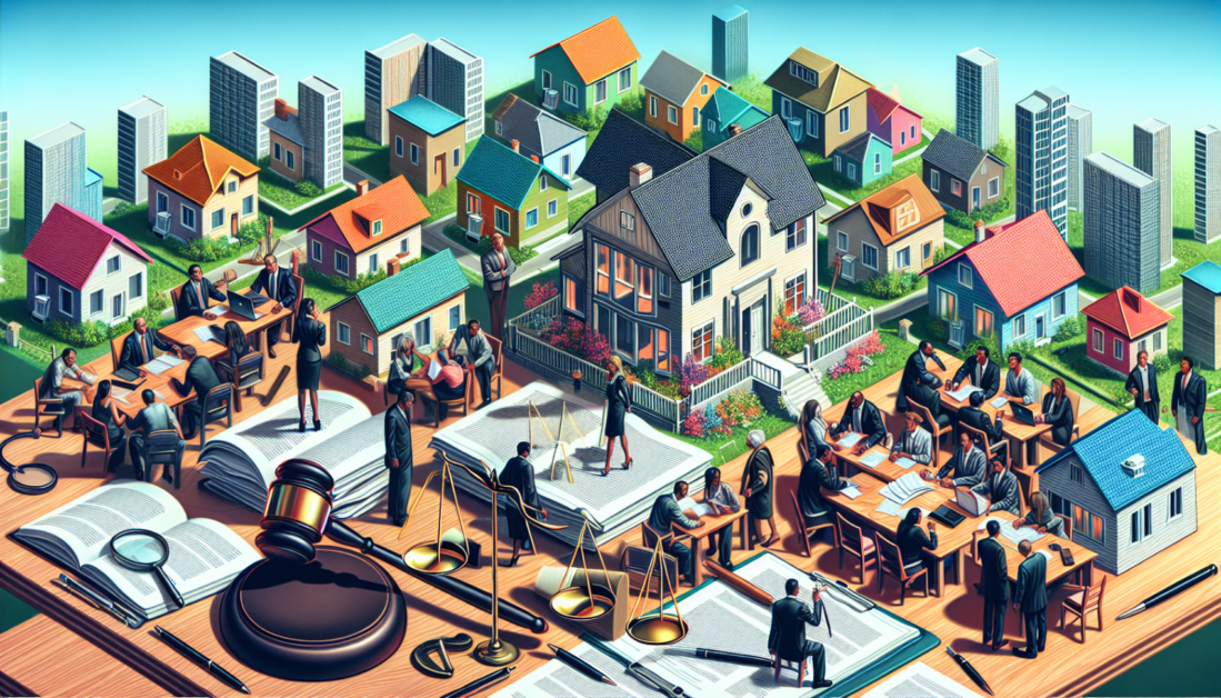 Real Estate Law Guide with House Keys and Legal Documents