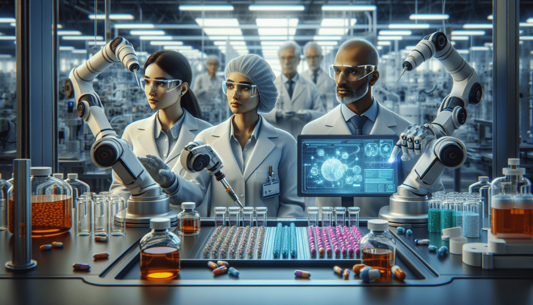 Modern pharmaceutical manufacturing facility interior