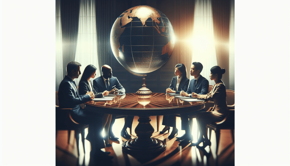 Diplomats Shaking Hands at International Summit