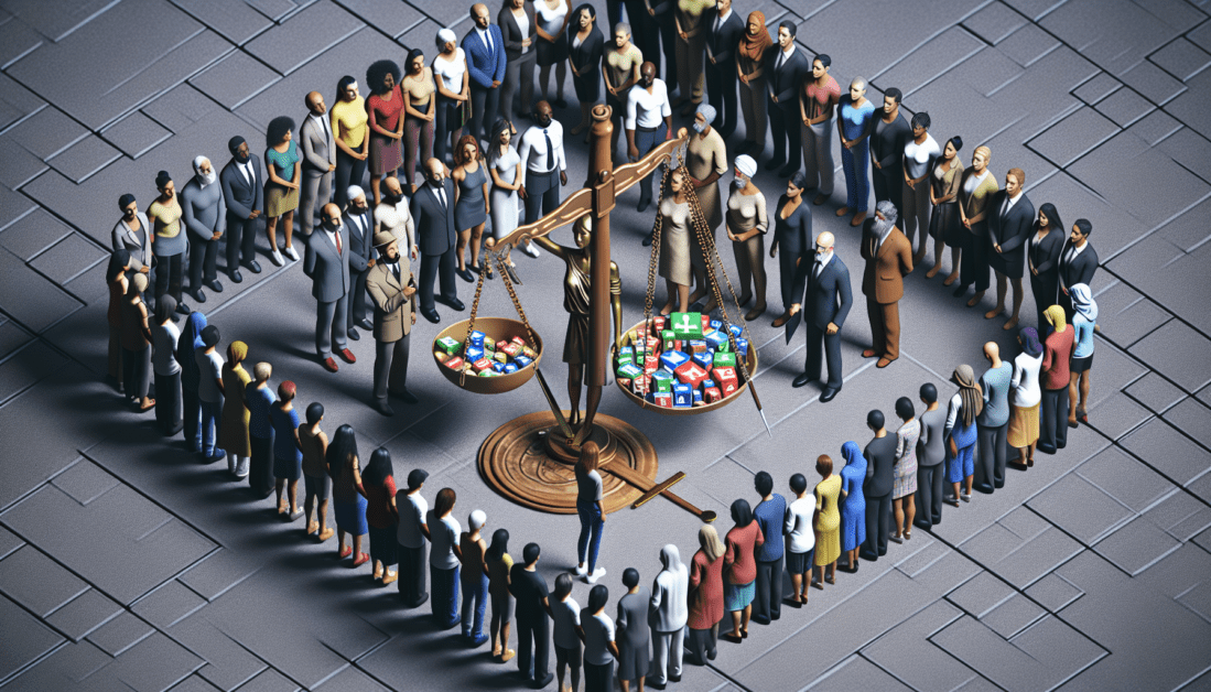 Diverse People United Under Protective Legal Scales