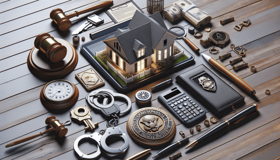 Police officer showing search warrant document