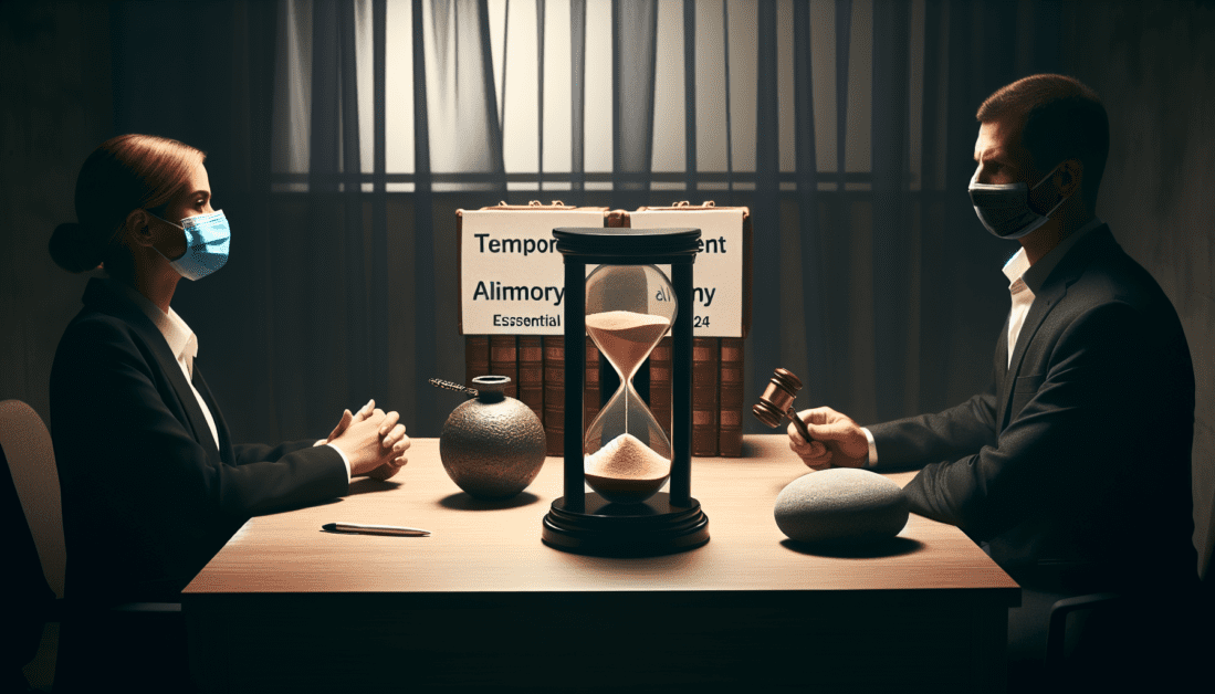 Gavel and wedding rings representing alimony decisions