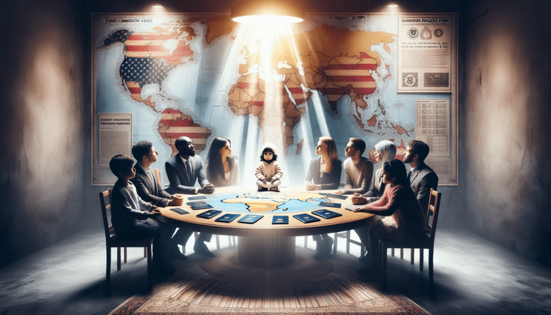 Family immigration process guide illustration