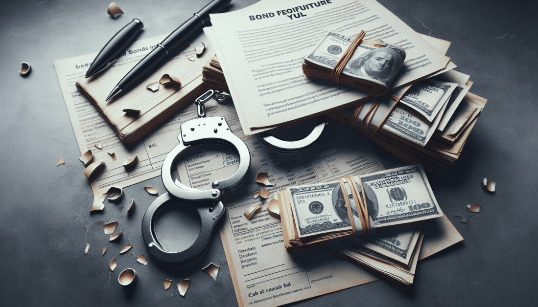 Gavel, Handcuffs, and Money Representing Bail Forfeiture