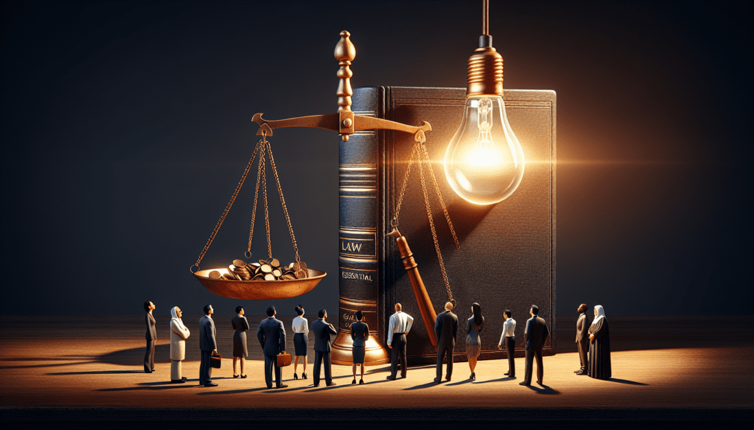 Civil Law Book with Scales of Justice and Gavel