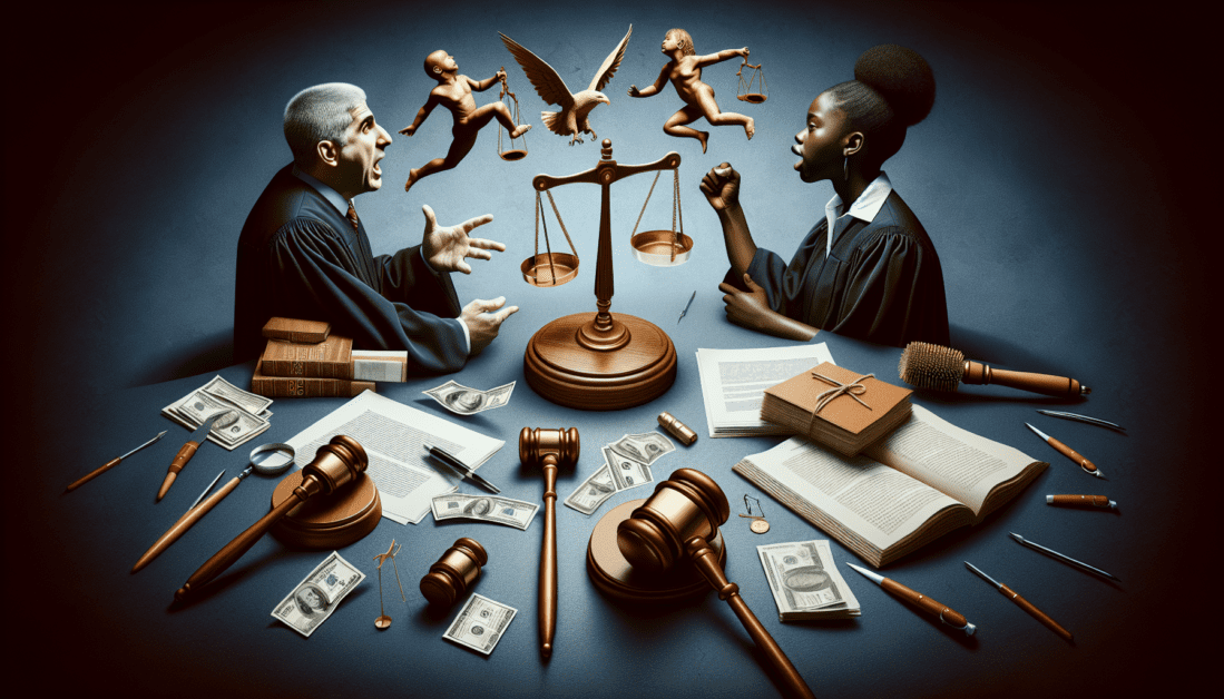 American Flag with Scales of Justice Overlay