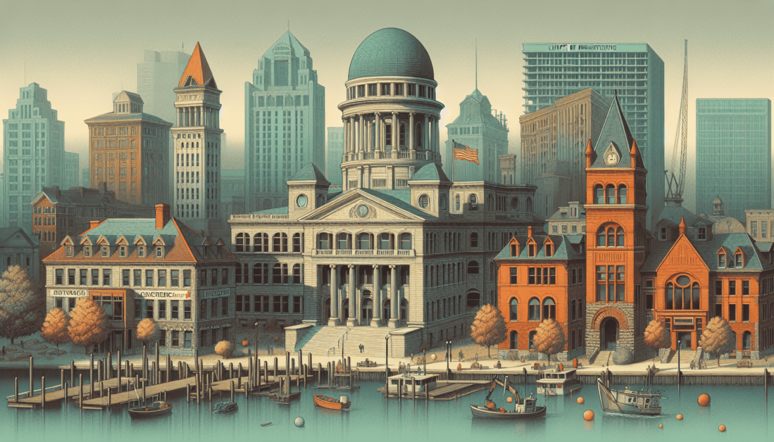 Municipal Bankruptcy Document with Gavel and Courthouse