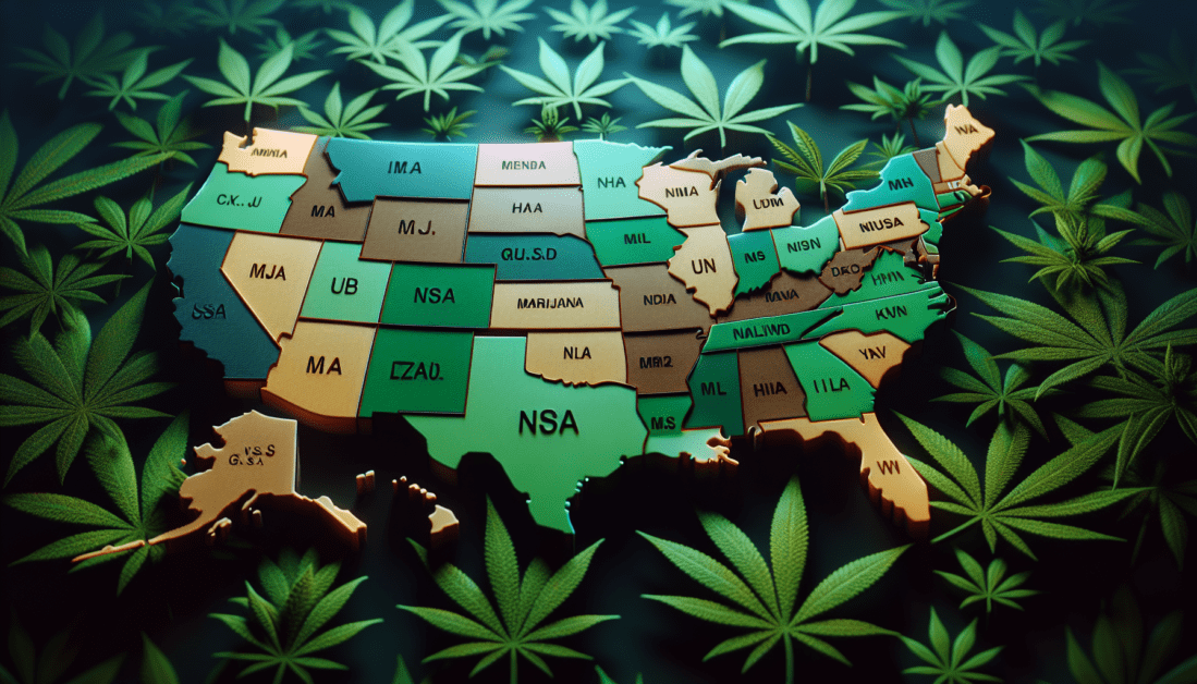 US marijuana laws map showing state-by-state legal status 2024
