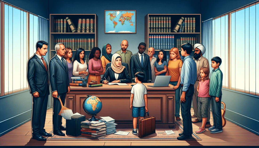 Immigration attorney consulting with diverse clients