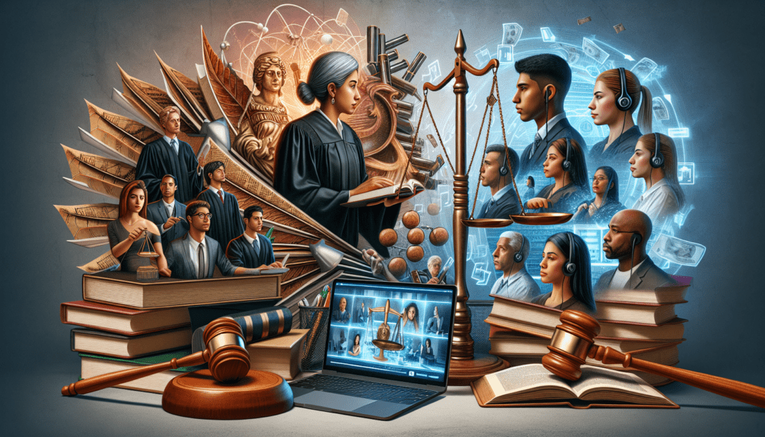 Law Students Watching Educational Video on Laptop Screen