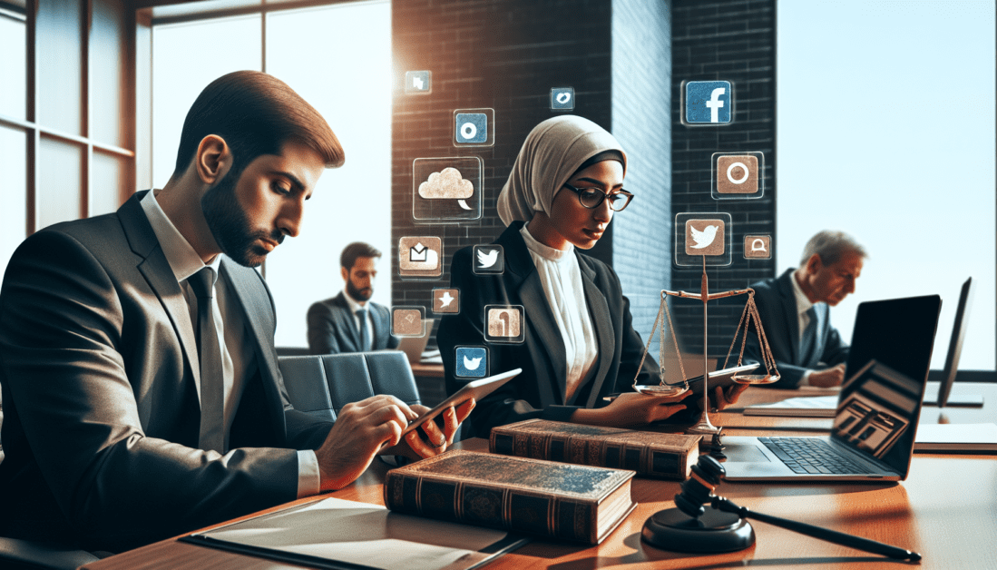 Lawyer Using Smartphone for Social Media Marketing