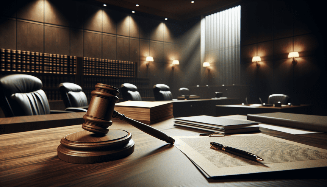 Judge Presiding over Arraignment in Courtroom