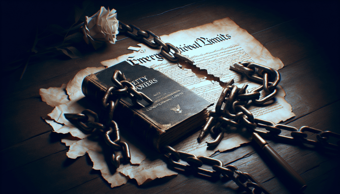 Emergency Powers Constitution Gavel and Flag