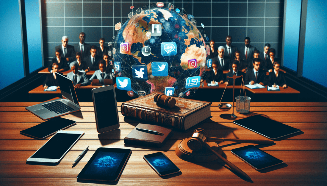 Lawyer Using Social Media on Laptop for Professional Networking