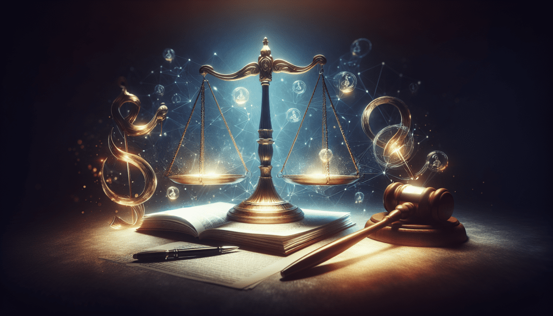 Legal consent guide with scales of justice