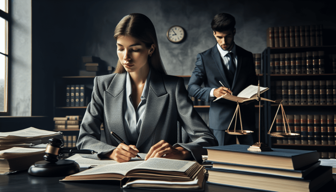 District Attorney Presenting Case in Courtroom