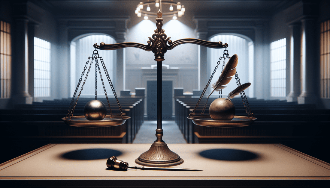 Legal scales comparing felony and misdemeanor charges