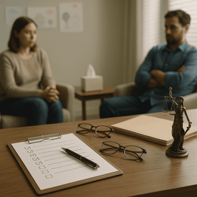 Custody Evaluator Reviewing Parent Checklist