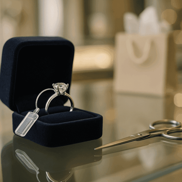 Diamond Engagement Ring in Open Jewelry Box